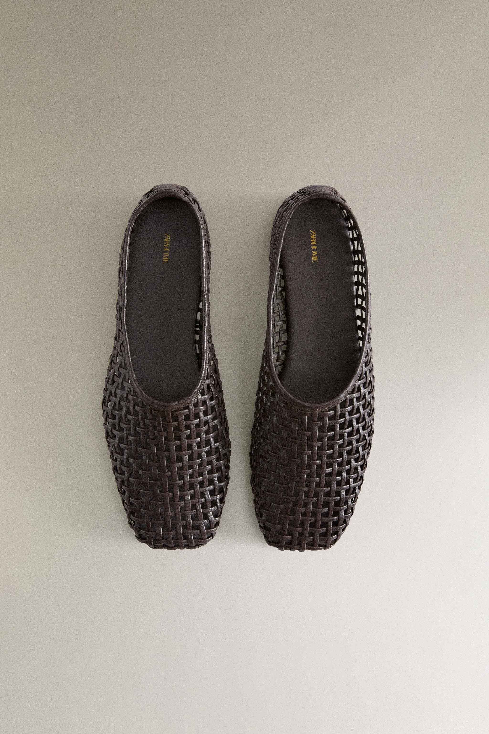 BRAIDED LEATHER BALLET FLATS